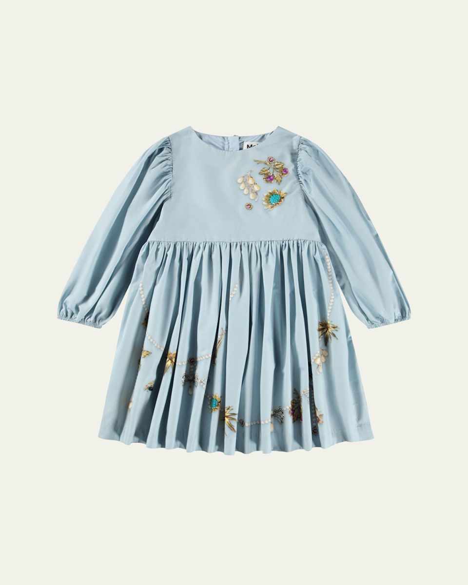 Girl's Cilja Long-Sleeve Dress, Size 7-14